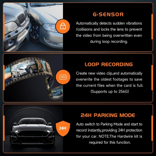 Dash Cam Front 2.5K: Mini Dash Cam for Cars, 1440P Car Camera with APP, WiFi Dash Cam with WDR Night Vision, 24 Hours Parking Monitor Dashcams,