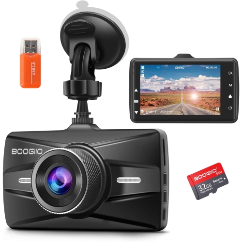Dash Cam Front with 32G SD Card, 1080P FHD Car Driving Recorder 3'' IPS Screen 170°Wide Angle Dashboard Camera Aluminum Alloy Case, WDR G-Sensor