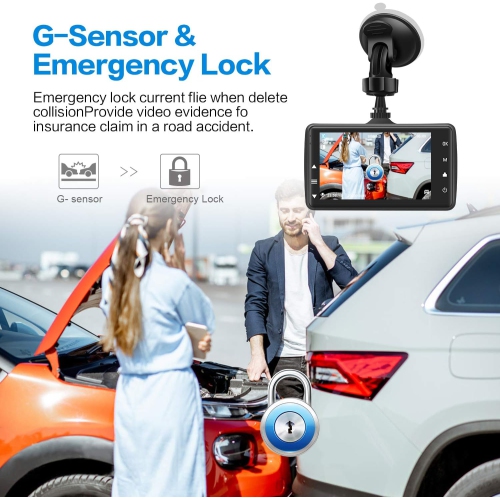 Dash Cam Front with 32G SD Card, 1080P FHD Car Driving Recorder 3'' IPS Screen 170°Wide Angle Dashboard Camera Aluminum Alloy Case, WDR G-Sensor