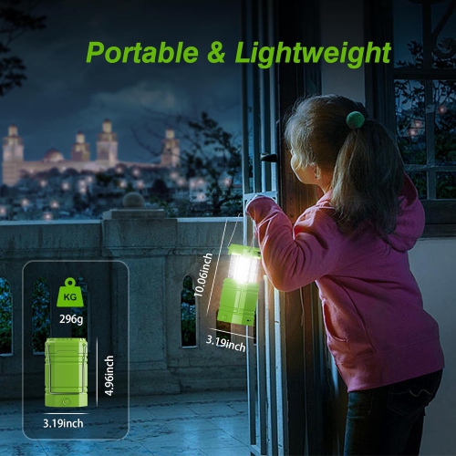 Camping Lantern, 3000mAh Rechargeable Battery Solar Hand Crank Powered Emergency Lights, Collapsible Portable Flashlight Camping Tent Light for