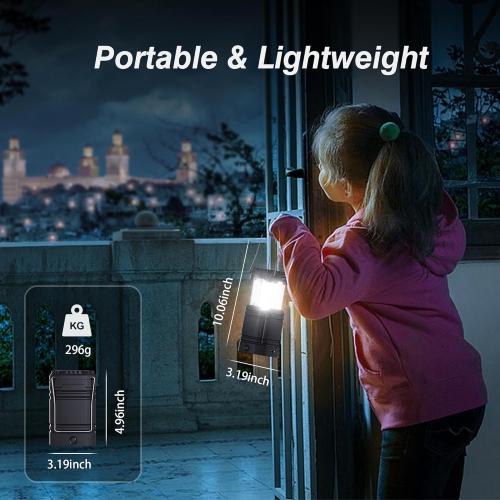 Camping Lantern, 3000mAh Rechargeable Battery Solar Hand Crank Powered Emergency Lights , Collapsible Portable Flashlight Camping Tent Light for