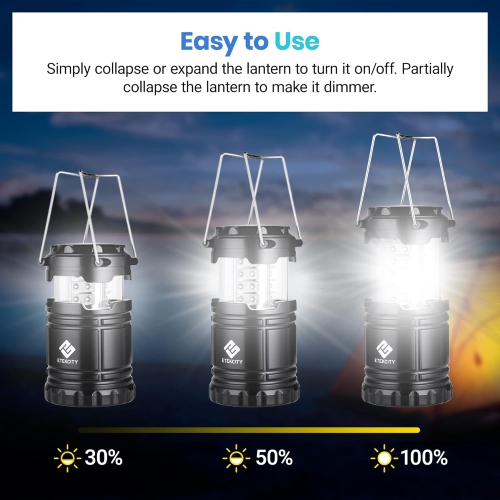 Portable LED Camping Lantern Flashlight with 3 AA Batteries-Survival Light for Emergency, Hurricane