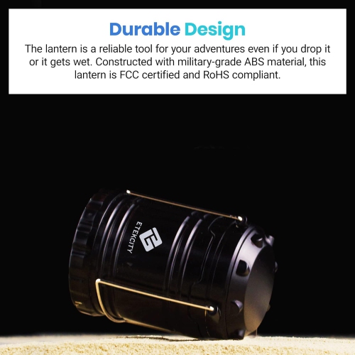 Portable LED Camping Lantern Flashlight with 3 AA Batteries-Survival Light for Emergency, Hurricane