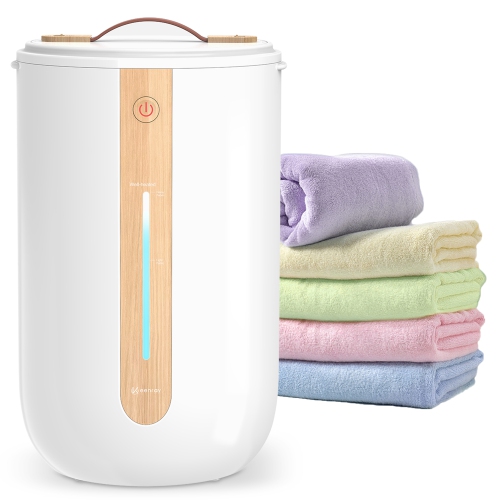 Keenray Towel Warmer for Bathroom, Towel Warmer Bucket with Heating Progress Bar, Fragrant Disc Holder, Leather Handle, Auto Shut-Off Fits Up to Two