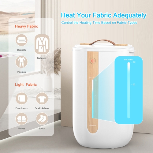 Keenray Towel Warmer for Bathroom, Towel Warmer Bucket with Heating Progress Bar, Fragrant Disc Holder, Leather Handle, Auto Shut-Off Fits Up to Two