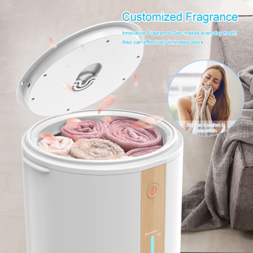 Keenray Towel Warmer for Bathroom, Towel Warmer Bucket with Heating Progress Bar, Fragrant Disc Holder, Leather Handle, Auto Shut-Off Fits Up to Two