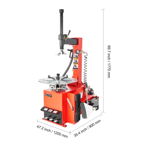 VEVOR 1.5HP Tire Changer Machine, Copper Motor, Durable Tire Changer with Air Pressure Gauge & Clamping Jaw Sheath, Pedal Operated Tire Changer with
