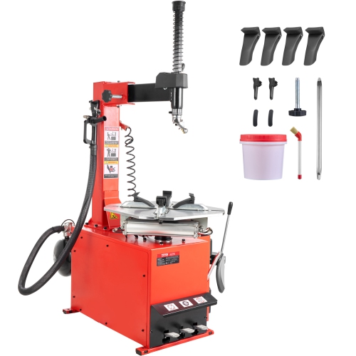 VEVOR 1.5HP Tire Changer Machine, Copper Motor, Durable Tire Changer with Air Pressure Gauge & Clamping Jaw Sheath, Pedal Operated Tire Changer with
