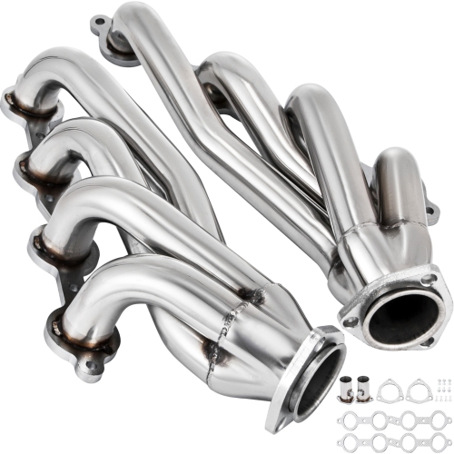VEVOR Set 1 Exhaust Header 3/4" Exhaust Turbo Headers, Stainless Steel Exhaust Manifold Headers, Shorty Engine Conversion LS Swap Exhaust Headers for