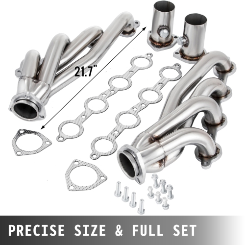 VEVOR Set 1 Exhaust Header 3/4" Exhaust Turbo Headers, Stainless Steel Exhaust Manifold Headers, Shorty Engine Conversion LS Swap Exhaust Headers for