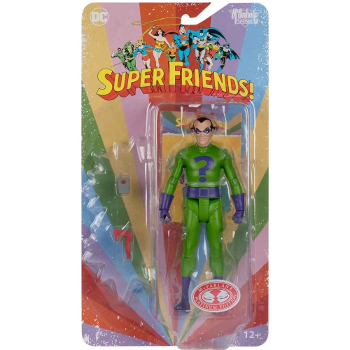 DC  Retro Super Friends 6 Inch Action Figure Wave 1 Exclusive - The Riddler Platinum In Red
