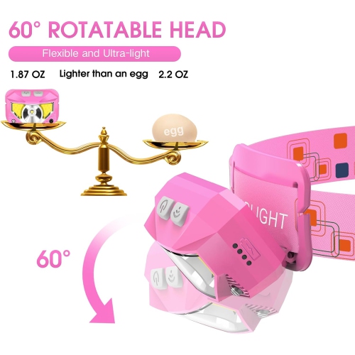 2-Pack Headlamp Flashlight, 1200 Lumen Ultra-Light Bright LED Rechargeable Headlight with White Red Light,Waterproof Motion Sensor Head Lamp for