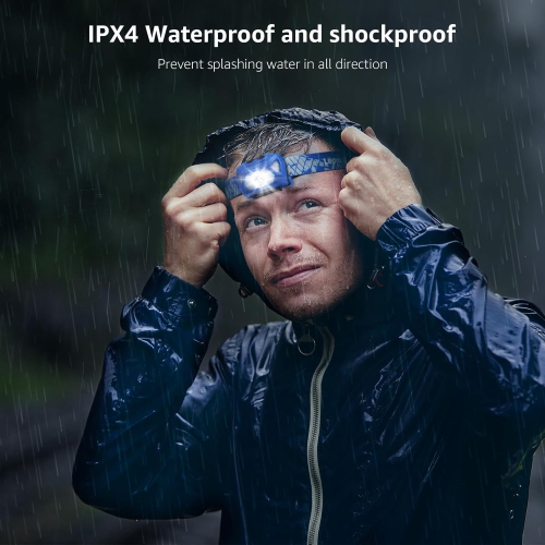 2-Pack Headlamp Rechargeable, 2000 Lux Super Bright LED Headlamp with Red and White Light, 6 Lighting Modes Hardhat Head Lamp, Waterproof Lightweight