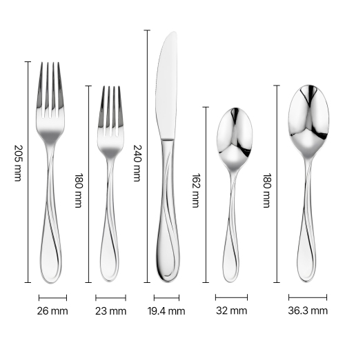VEVOR 65-Piece Silverware Set, Food-Grade Stainless Steel Flatware Utensils, Mirror Finished Cutlery Set, Dishwasher Safe Eating Tableware for