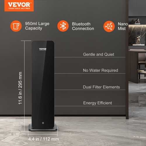 VEVOR 950ml Scent Air Machine for Home, Bluetooth Smart Cold Air Diffuser, 3000sq.ft Waterless Essential Oil Scent Air Diffuser, Floor Standing