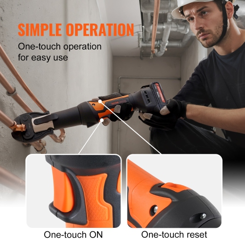 VEVOR 18V Mini ProPress Tool, Electric Pipe Crimping Tool for 1/2", 3/4", 1" Copper Pipes, Press Tool Kit with 3 Pro Press Jaws, 2pcs 18V 2AH