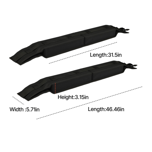 VEVOR 31.5" Soft Roof Rack Pads, Universal Car Roof Rack Pad, 176LBS Load Capacity Luggage Kayak Carrier with 4 Tie-Down Straps, 2 Quick Loop Straps