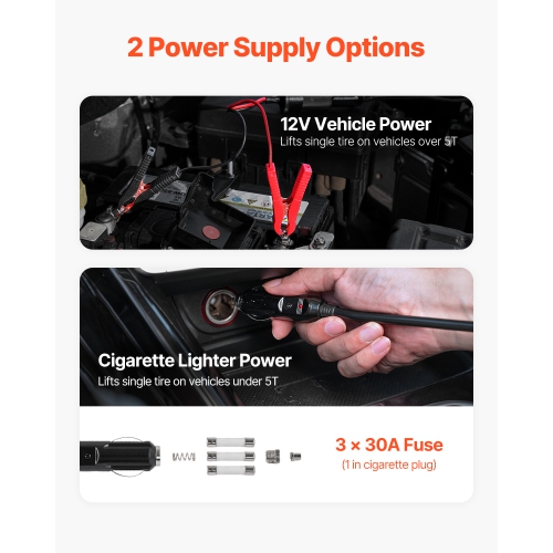 VEVOR 5 Tons /11000 lbs Electric Car Jack, Hydraulic Jack Lift with Built-In Inflator, 12V Tire Change Replacement with Electric Impact Wrench & LED