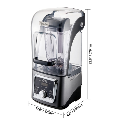 VEVOR 85 oz Blender for Smoothies, 1400W,with Powerful Motor, Professional Multi-Functional Food Processing Blender with Noise Cover for
