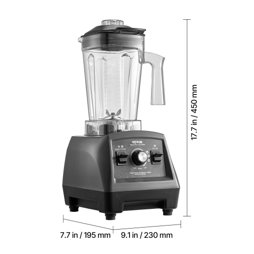 VEVOR 61 oz Blender for Smoothies, 1400W, Professional Blender with Powerful Motor, Multi-Functional Food Processing Blender for