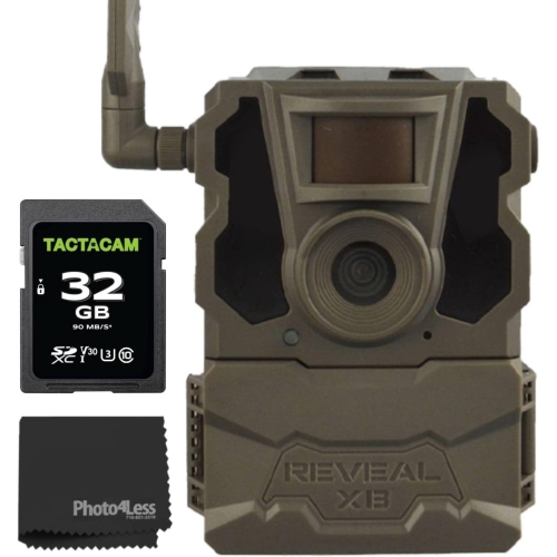TACTACAM Reveal XB Cellular Trail Camera, No Glow - Verizon & AT&T Reveal 32GB SD Card and Lens Cloth