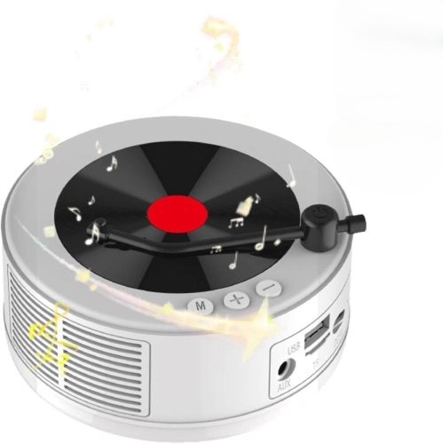 Lecteur de musique rétro avec haut-parleur Bluetooth, petit haut-parleur Bluetooth, haut-parleur audio sans fil Bluetooth portatif pour le décor du