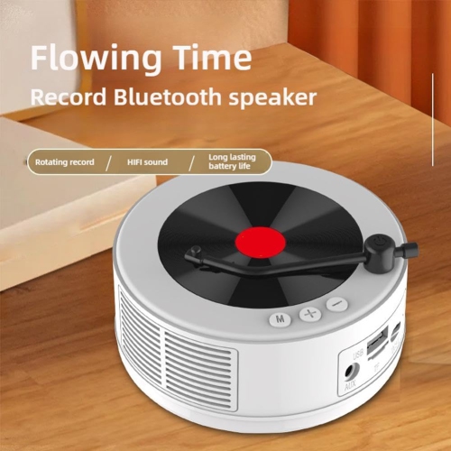 Lecteur de musique rétro avec haut-parleur Bluetooth, petit haut-parleur Bluetooth, haut-parleur audio sans fil Bluetooth portatif pour le décor du