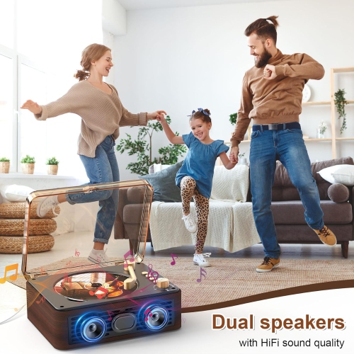 Lecteur CD portatif Bluetooth avec haut-parleur,Lecteur CD de bureau pour la maison,Double haut-parleur stéréo intégré,Radio