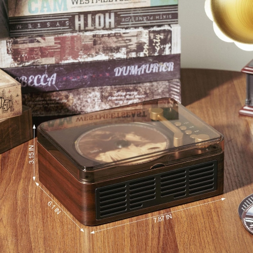 Lecteur CD portatif Bluetooth avec haut-parleur,Lecteur CD de bureau pour la maison,Double haut-parleur stéréo intégré,Radio