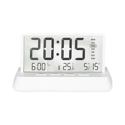 Nouveau petit réveille-matin frais créatif, simple horloge électronique, horloge multifonction-2301 blanc transparent