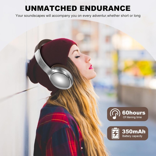 Noise Cancelling Headphones Retro Metal Bluetooth Headphones 5.3 for Apple and Huawei Mobile Phones Comfortable Fit Earmuffs Suitable for Home Office