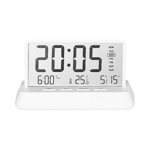 THE WAY  New Creative Small Fresh Alarm Clock, Simple Electronic Clock, Multi-Function Clock-303 Opaque In White