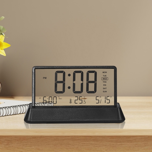 New creative small fresh alarm clock, simple electronic clock, multi-function clock-303 white opaque