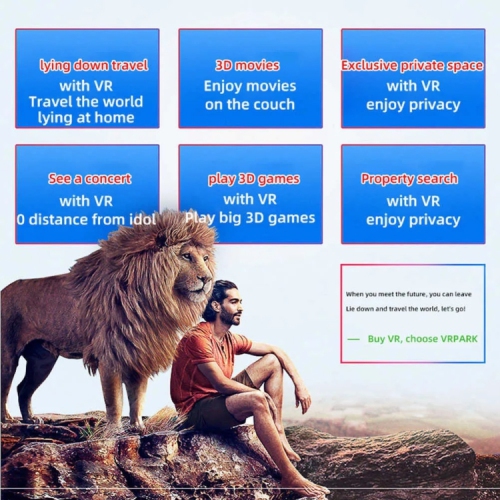 Virtual display glasses all-in-one machine, VR wireless high-definition movie smart head-mounted BOX, VR glasses-J60 black