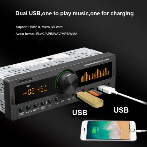 Carte USB pour l'auto, lecteur MP3 Bluetooth pour l'auto, lecteur de musique sans perte radio FM TF Card