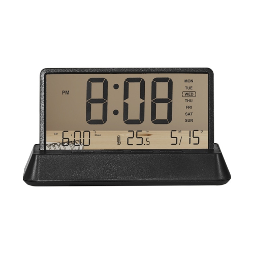New creative small fresh alarm clock, simple electronic clock, multi-function clock-2301 black transparent