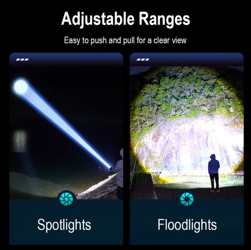 Lampe de travail à longue autonomie COB très lumineuse, portative et multifonction, mini lampe de poche à longue portée rechargeable