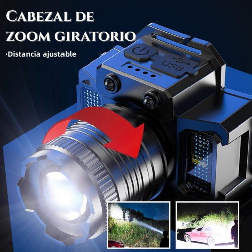 Lampe frontale rechargeable USB, lampe frontale à capteur LED, lampe frontale étanche rechargeable, 5&nbsp;mois, réglable à 360 degrés