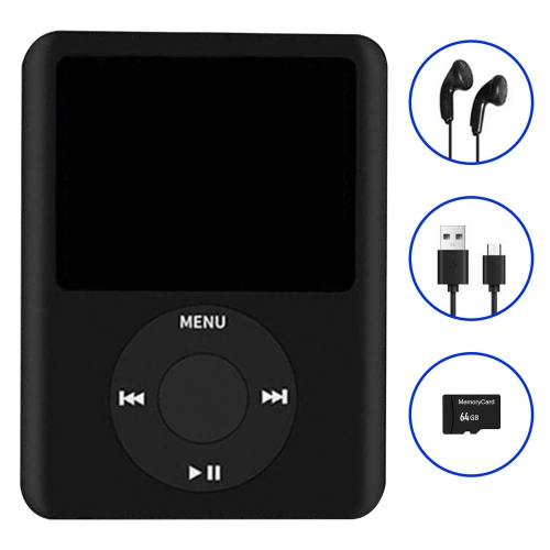 Portable MP3 audio player, mini music video player, e-book reader, Bluetooth enabled