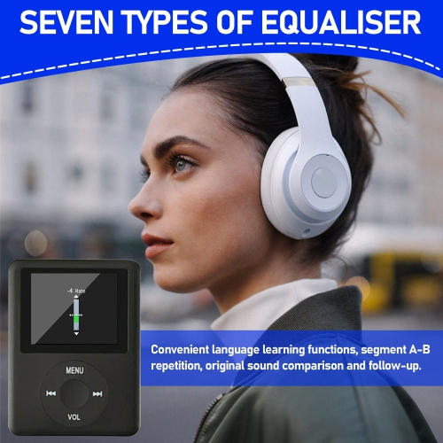 Portable MP3 audio player, mini music video player, e-book reader, Bluetooth enabled