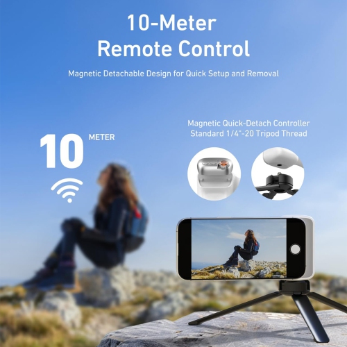 MYACUC Magnetic Wireless Bluetooth Camera Grip with Detachable Remote & Phone Holder for iPhone