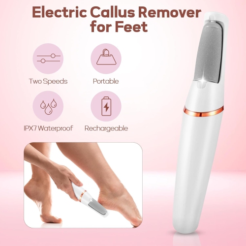 Electric Foot Callus Remover,Callus Remover for Feet,Rechargeable Portable Pedicure Tool Kit,Pedicure Wand for Feet Care,Removes Dry Hard & Dead Skin