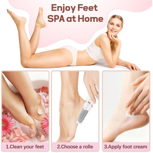 Electric Foot Callus Remover,Callus Remover for Feet,Rechargeable Portable Pedicure Tool Kit,Pedicure Wand for Feet Care,Removes Dry Hard & Dead Skin