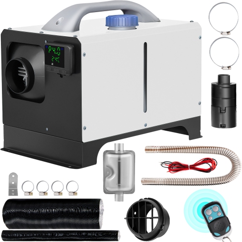 VEVOR 8KW Diesel Air Heater, Parking Heater 12V Truck Heater, One Air Outlet, with Black LCD Switch, Remote Control, Fast Heating Compact Diesel