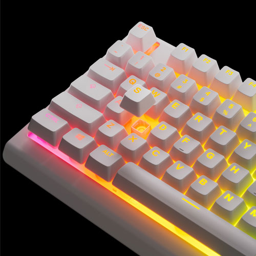 Clavier de jeu ergonomique rétroéclairé sans pavé numérique Apex 3 de SteelSeries - Blanc - Anglais