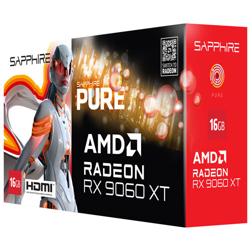 Sapphire Pure AMD Radeon RX 9060 XT 16GB GDDR6 Video Card