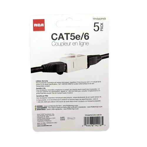 Set of 5 CAT5e/CAT6 Couplers – RJ45 Female to Female