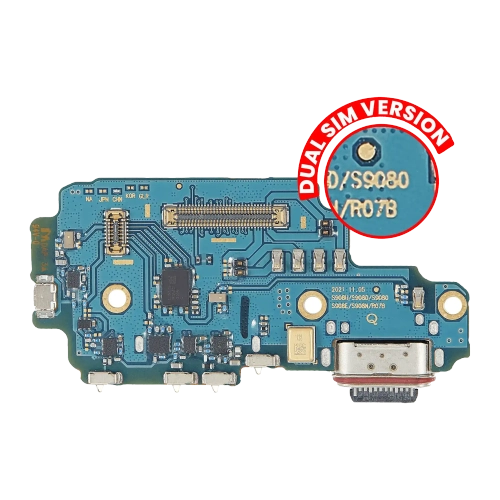 Charging Port Board With Sim Card Reader Compatible For Samsung Galaxy S22 Ultra 5G (Dual Sim Version) (Premium)