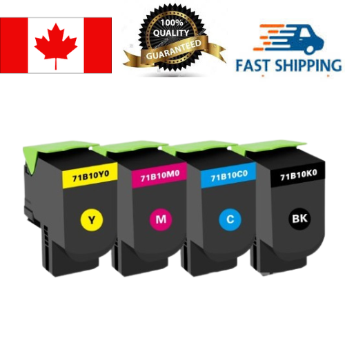 Lexmark 71B10 Combo 71B10K0 71B10C0 71B10M0 71B10Y0 Toner Cartridge, Compatible