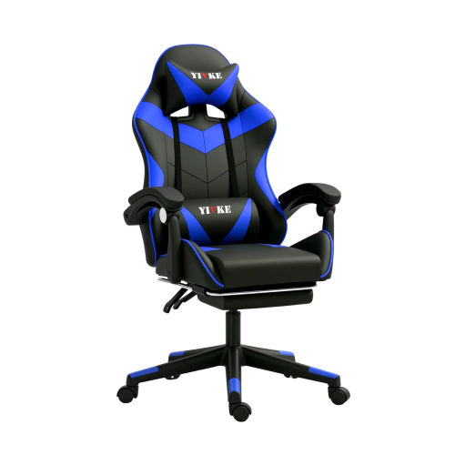 Fauteuil de jeu ergonomique Fauteuil d'ordinateur à dossier haut réglable style course avec appuie-tête et fauteuil de bureau à soutien lombaire